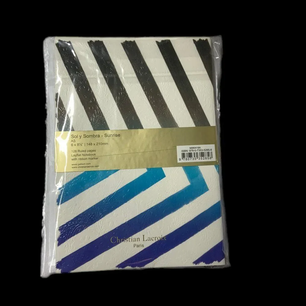 New! Christian Lacroix Sol Y Sombra Sunrise Blue‎ Embossed Paseo Notebook 128pgs